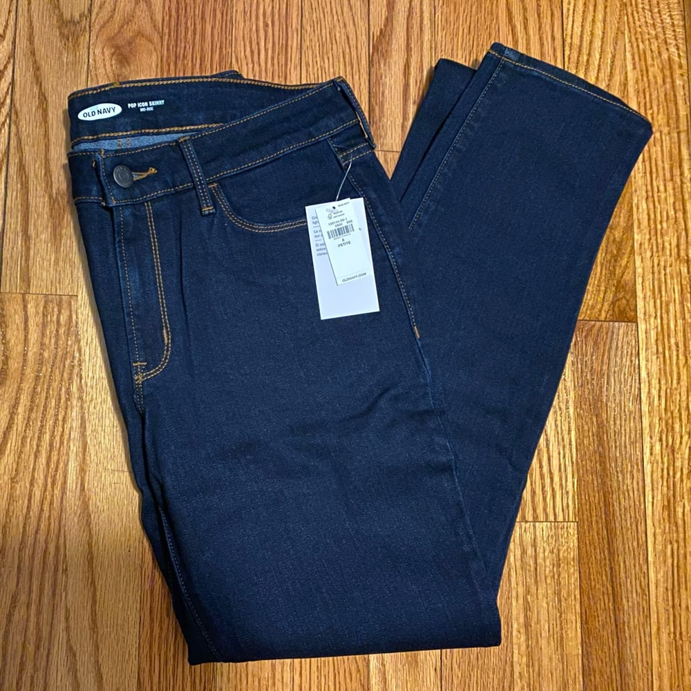NWT Mid-Rise Pop Icon Skinny Dark-Wash Jeans 8P